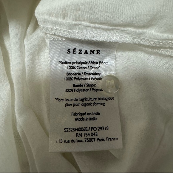 NWT Sezane Chemise Ryu Ecru Blouse Top Size 6 - Picture 11 of 11